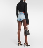 Alessandra Rich Embellished mid-rise denim shorts
