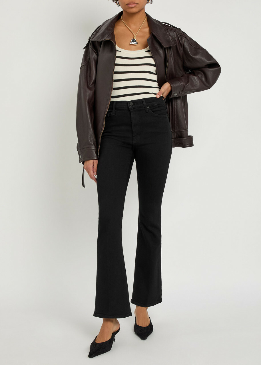Mother The Weekender Flared-leg Jeans Black