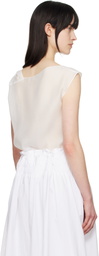 LE17SEPTEMBRE White Asymmetrical Draped Tank Top