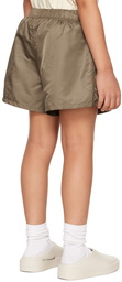 Essentials Kids Brown Nylon Shorts