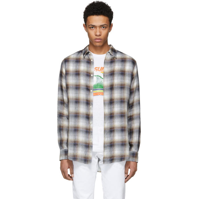 Photo: Dsquared2 Brown Check Tab Shirt