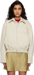 Dunst Beige Collared Blouson Jacket