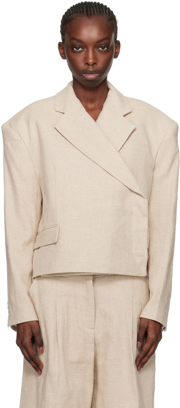 Photo: REMAIN Birger Christensen Beige Oversized Crop Blazer