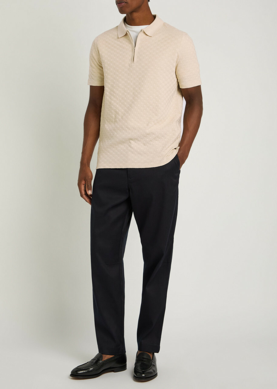 PS Paul Smith Textured Cotton Polo Shirt Ecru
