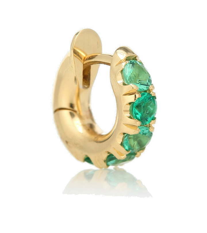 Photo: Spinelli Kilcollin - Mini Macro Hoop 18kt gold and emerald single earring