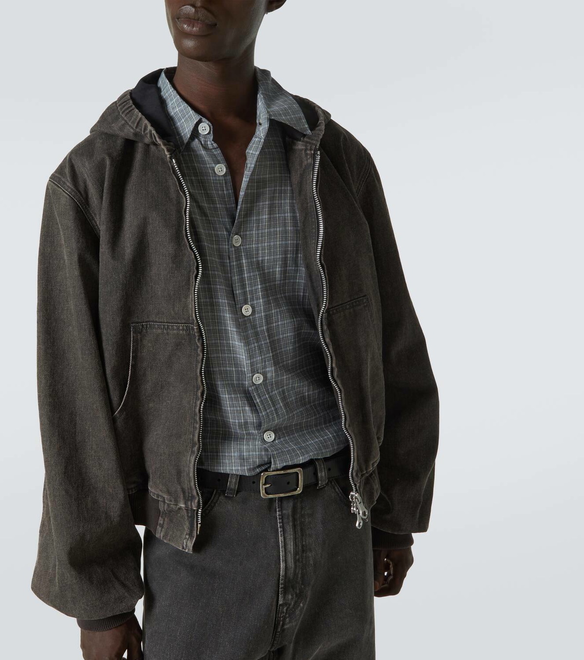 Our Legacy Bank coated denim zip-up hoodie Our Legacy