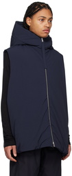 Jil Sander Navy Hooded Down Vest