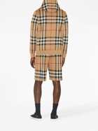 BURBERRY - Check Motif Cotton Hoodie