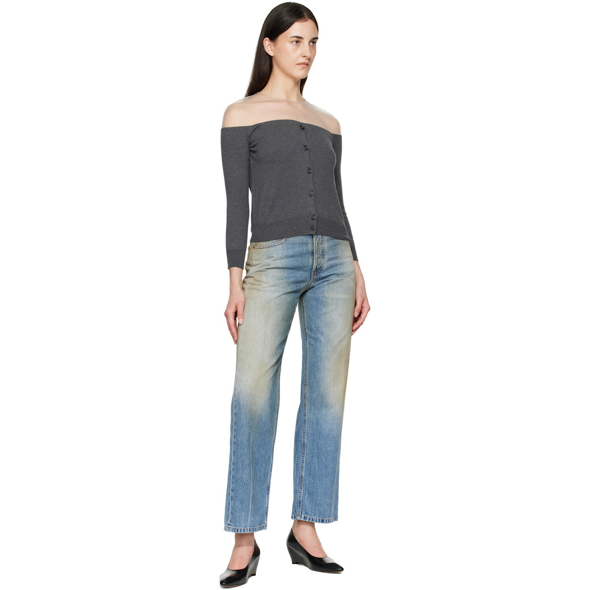 MM6 Maison Margiela Blue Straight-Leg Jeans