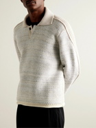 Zegna - Ribbed Wool-Trimmed Cashmere Sweater - Neutrals