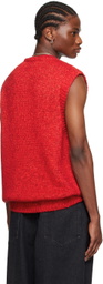 LU'U DAN Red Intarsia Vest
