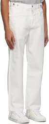 Feng Chen Wang White Double Waistband Jeans