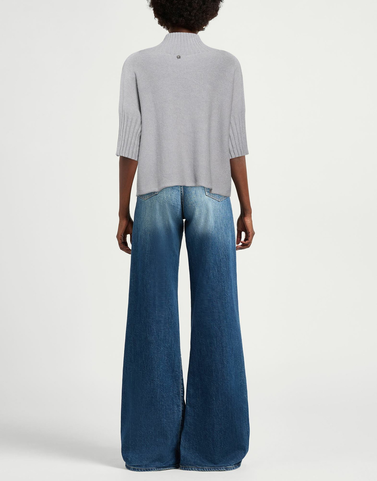 Manila Grace Womens Turtleneck in Grey