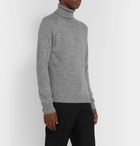 SAINT LAURENT - Mélange Cashmere, Mohair and Silk-Blend Rollneck Sweater - Gray