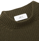 Mr P. - Ribbed Merino Wool Sweater - Men - Army green