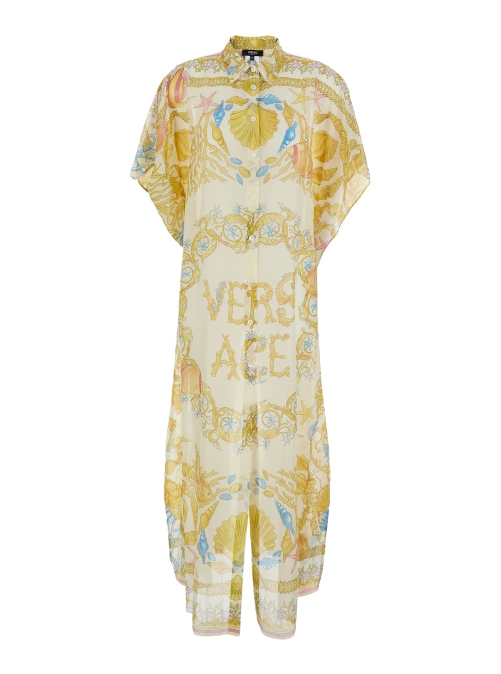ワンピース VERSACE Printed Viscose Dress VERSACE Printed Viscose Shirt Dress Versace