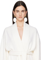 Moschino Gold & White Eggs Pendant Earrings