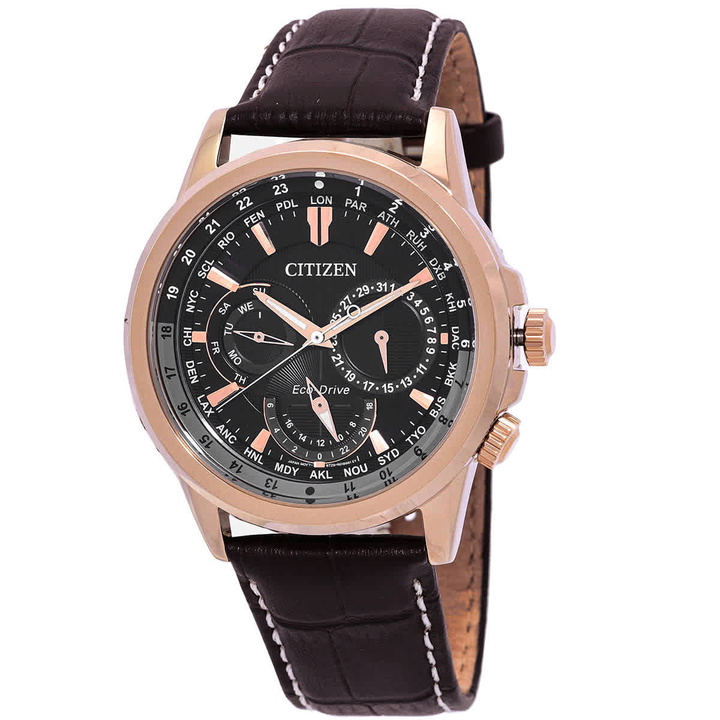 Photo: Citizen Eco-Drive World Time Chronograph Black Dial Mens Watch BU2023-12E