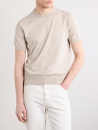 Brioni - Knitted Cotton T-Shirt - Neutrals