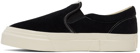 Junya Watanabe Black Stepney Workers Club Edition Suede Slip-On Sneakers