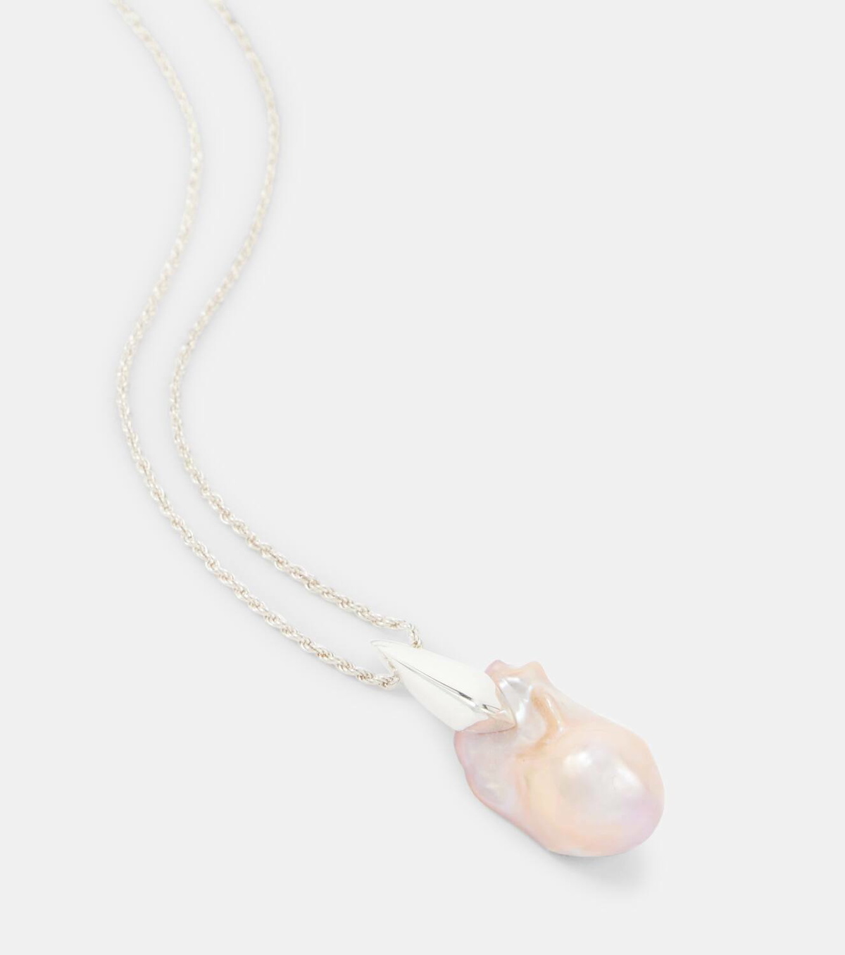 Bottega Veneta Sterling silver necklace with freshwater pearl