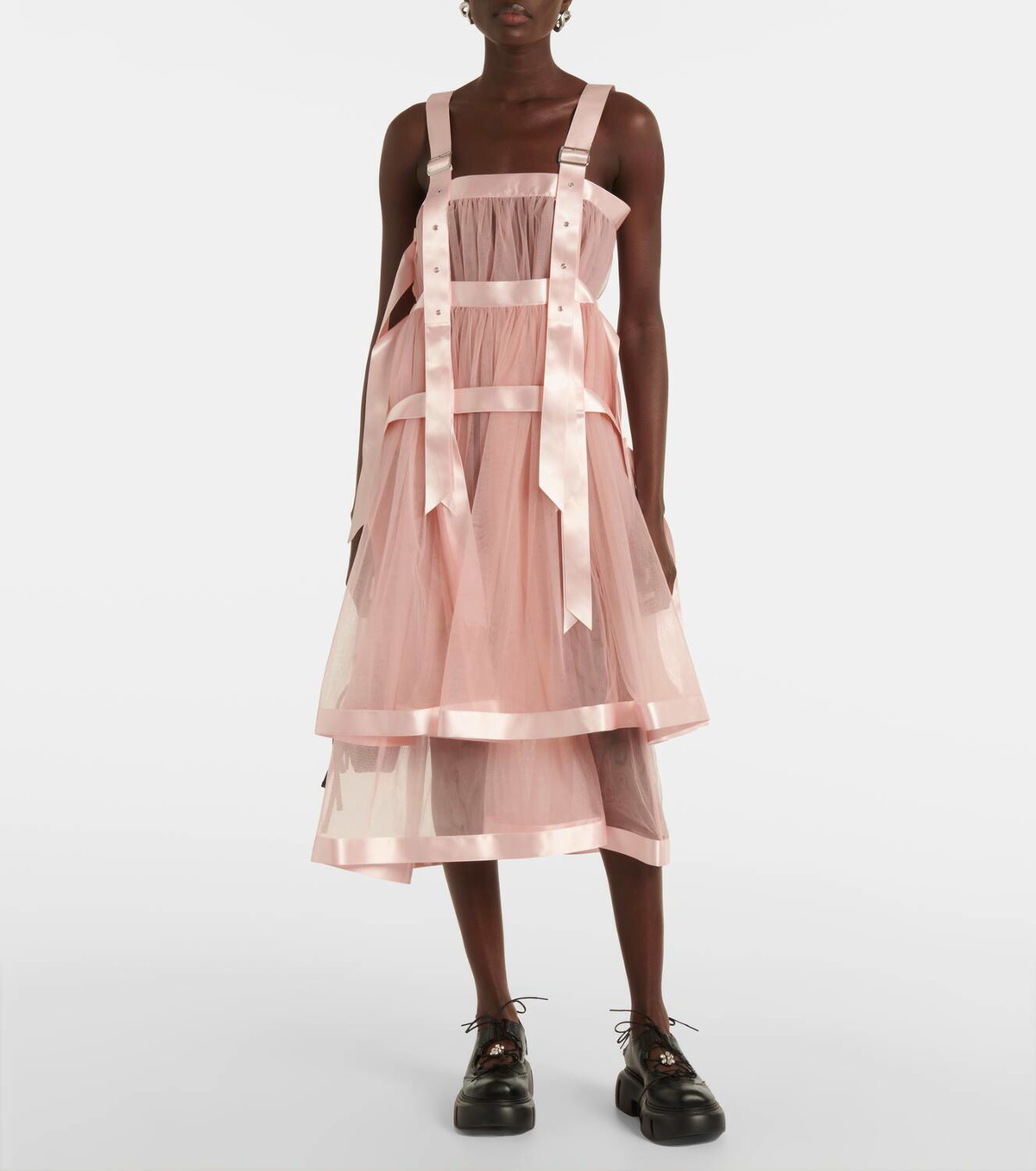 Noir Kei Ninomiya Semi-sheer midi dress