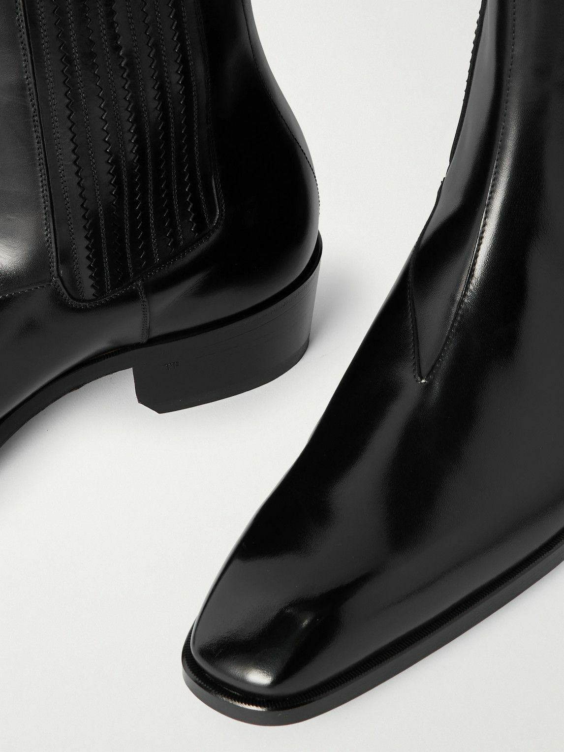 TOM FORD - Rick Glossed-Leather Chelsea Boots - Black