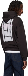 Lacoste Brown Multi Print Fleece Hoodie