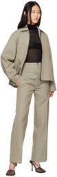 Subtle Le Nguyen Khaki Double Waistband Trousers
