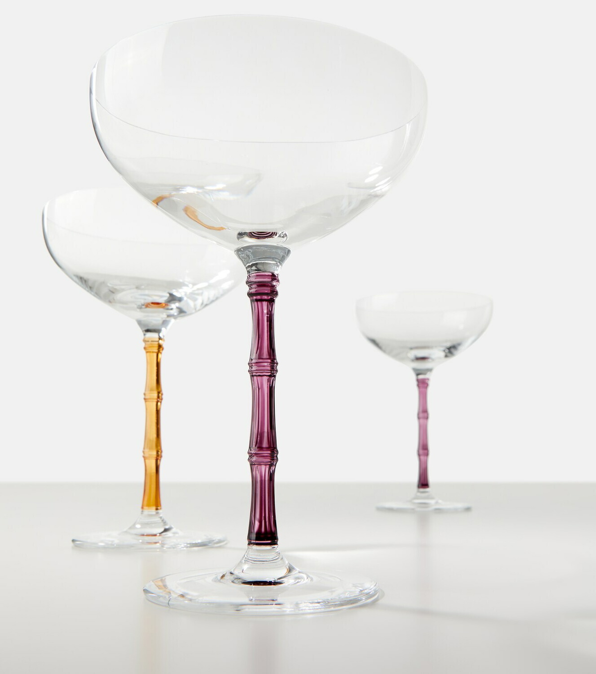 La DoubleJ Bamboo set of 2 crystal champagne coupes