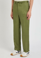 Malbon La Perla Straight-leg Tencel-twill Trousers Olive