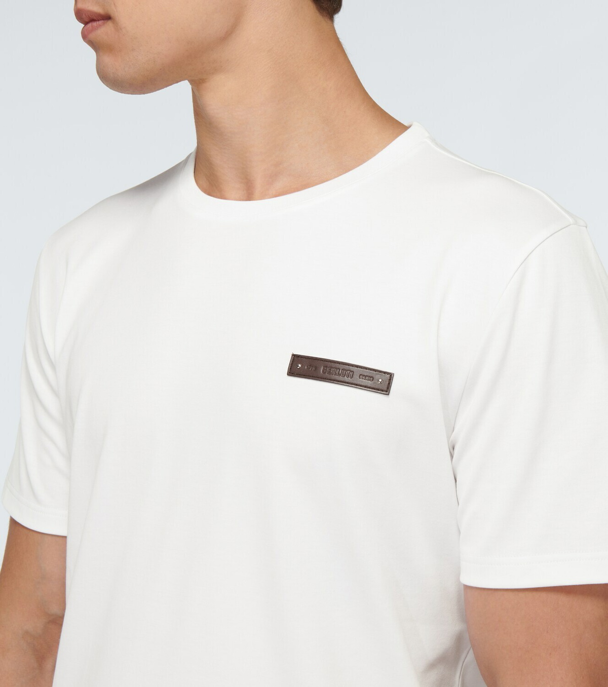 Berluti T-shirt with leather detail Berluti