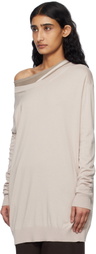 Ann Demeulemeester Beige Helle High-Comfort Sweater