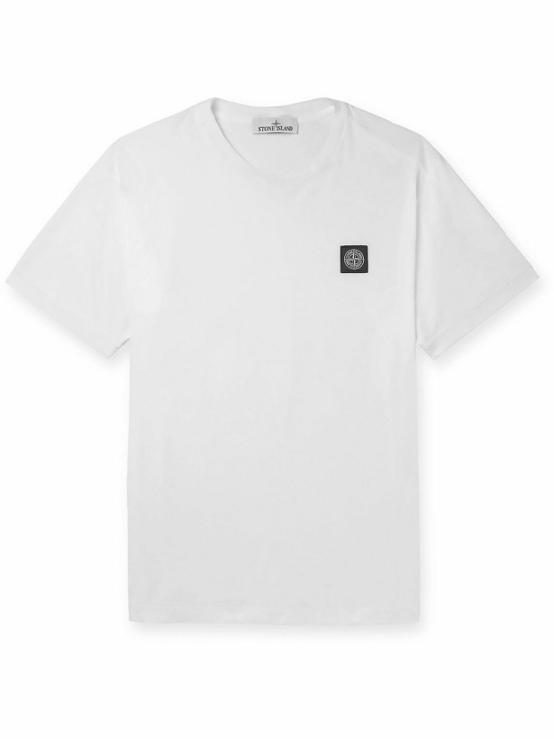 Photo: Stone Island - Logo-Appliquéd Cotton-Jersey T-Shirt - White