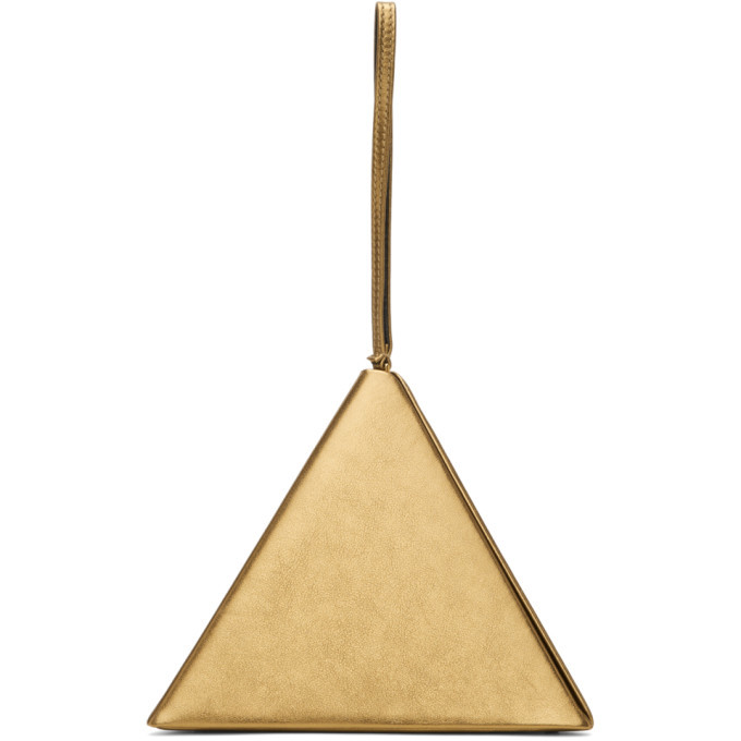 Saint Laurent's Golden Pyramid Leather Clutch Bag