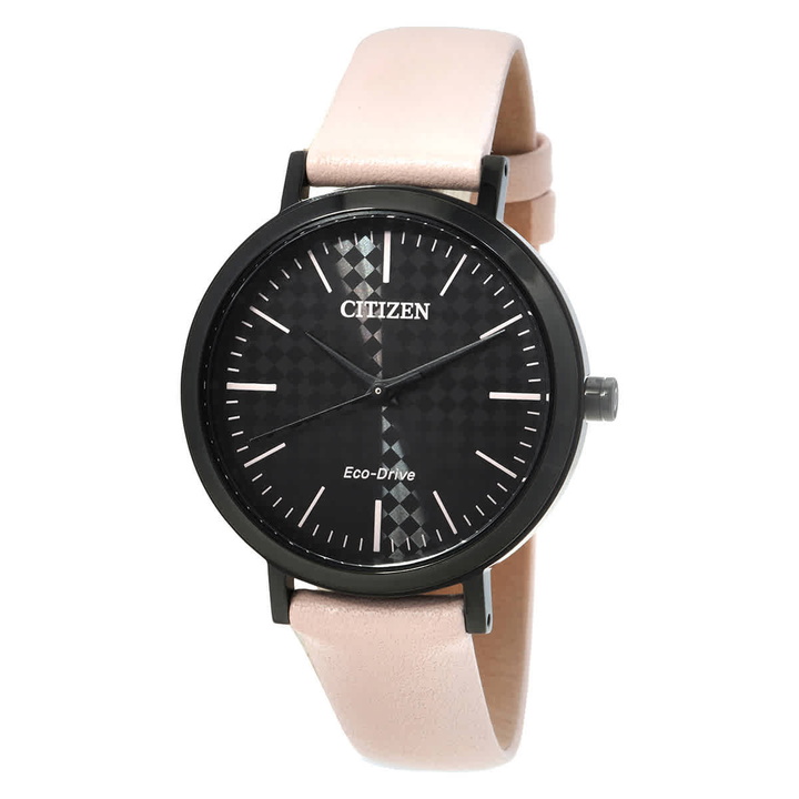 Photo: Citizen Eco-Drive Checkered Black Dial Ladies Watch EM0765-01E