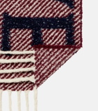 Loewe Logo reversible alpaca and wool-blend scarf