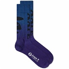 Men's AAPE Tie Dye Sock in Purple