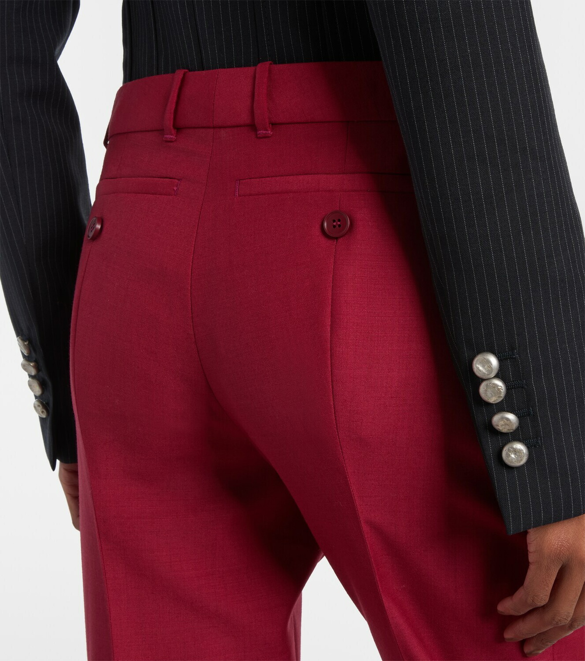 McQueen Cropped wool and mohair slim pants