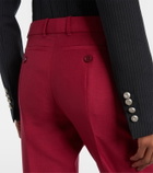 McQueen Cropped wool and mohair slim pants
