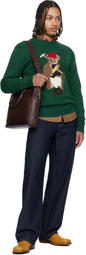 Polo Ralph Lauren Brown Pebbled Leather Commuter Briefcase