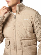 MC2 Saint Barth Man Beige Padded Jacket With Knitted Braided Sleeves