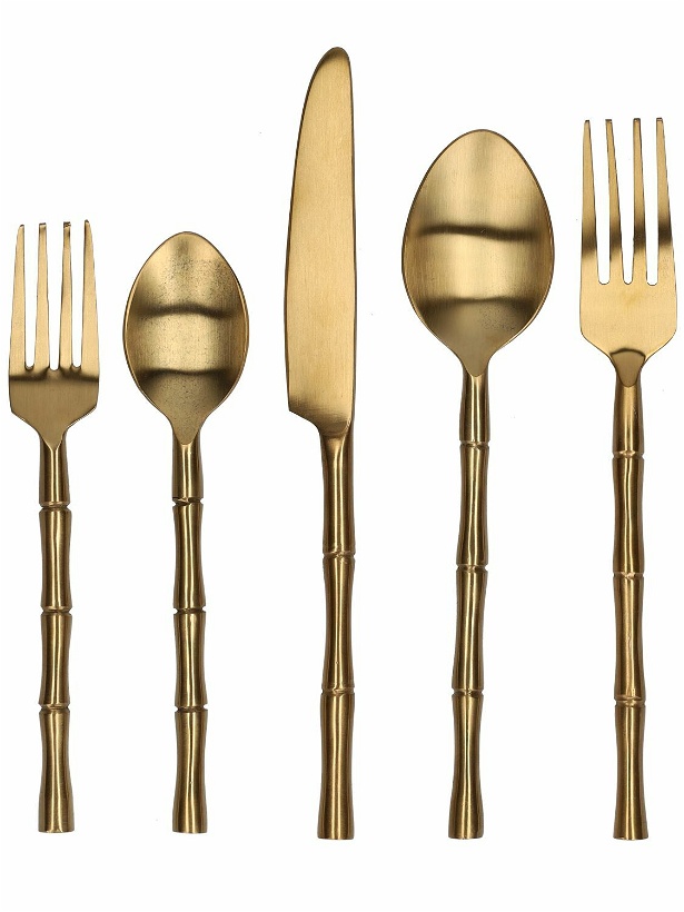 Photo: LES OTTOMANS Gold Bamboo Cutlery Set