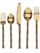 LES OTTOMANS Gold Bamboo Cutlery Set