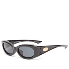 Le Specs Glaciem Sunglasses in Black/Smoke Mono 