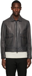 Boss Black Blouson-Style Lambskin Jacket