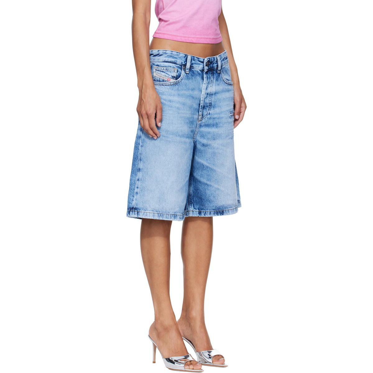 Diesel Blue Relaxed Fluid Denim Shorts