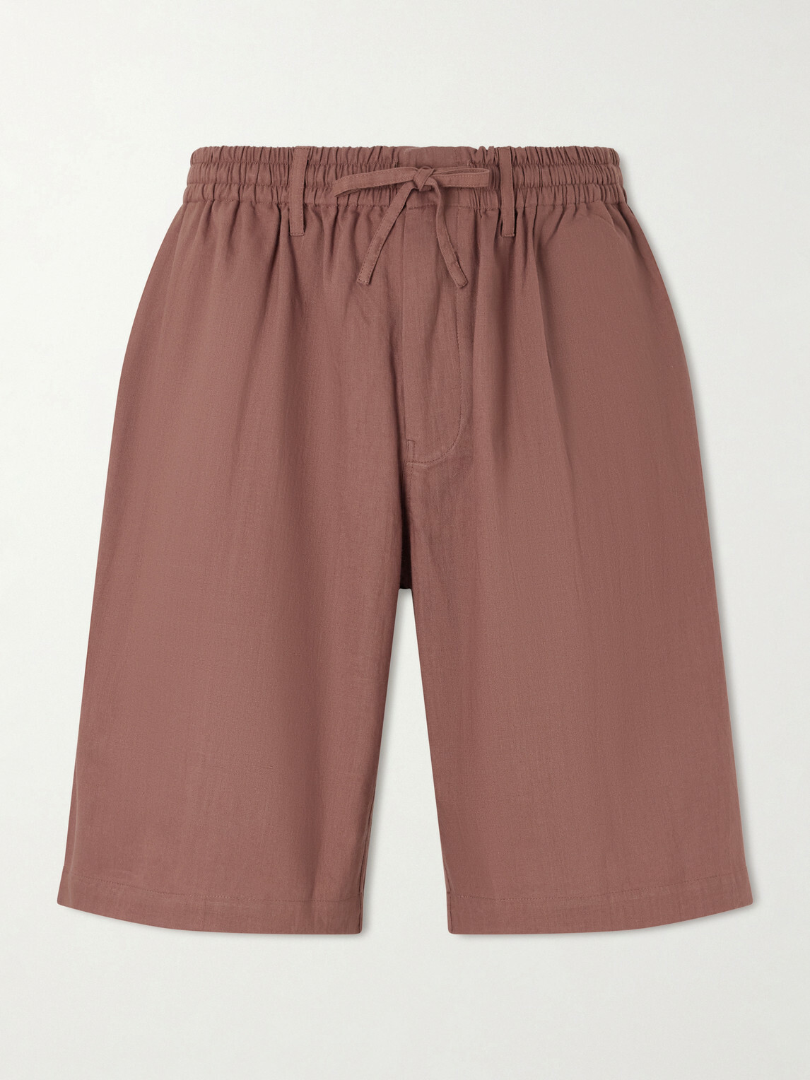 Kardo - Milo Straight-Leg Cotton Drawstring Shorts - Brown