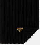 Prada Ribbed-knit virgin wool scarf
