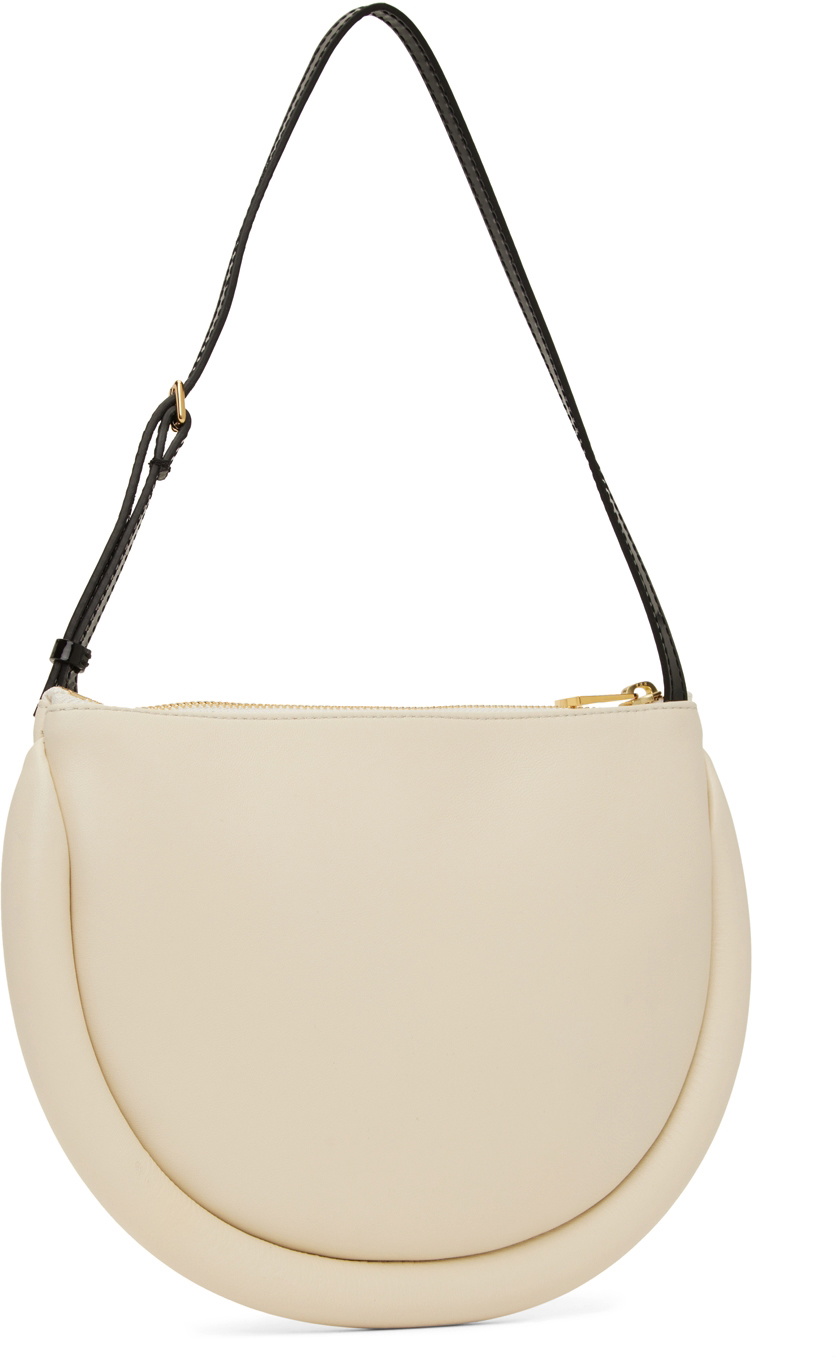 BUMPER-MOON LEATHER SHOULDER BAG in white